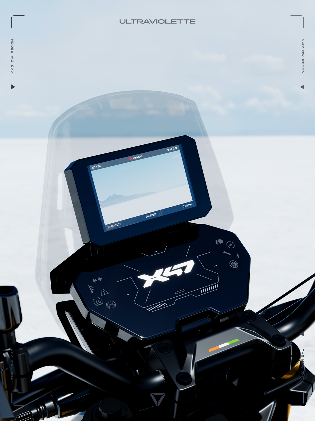 Ultraviolette X47 Desert Wing — Vector Console + Dashcam