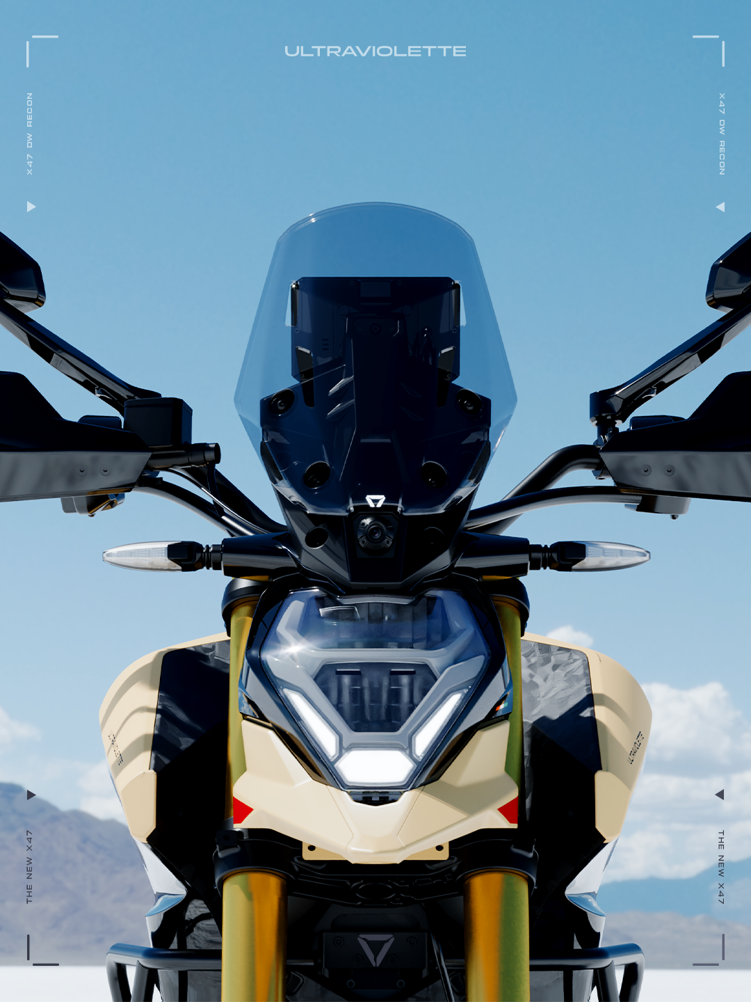 Ultraviolette X47 Desert Wing — Front — Aviation Headlight