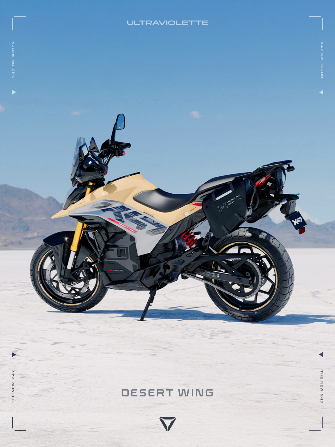 Ultraviolette X47 Desert Wing — Rear Three-Quarter